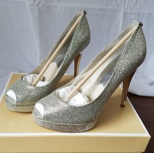 Michael Kors York Platform Glitter Heels